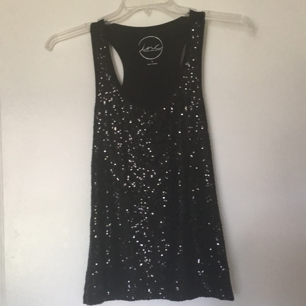 Y2k INC International Concepts black sequin tank top
